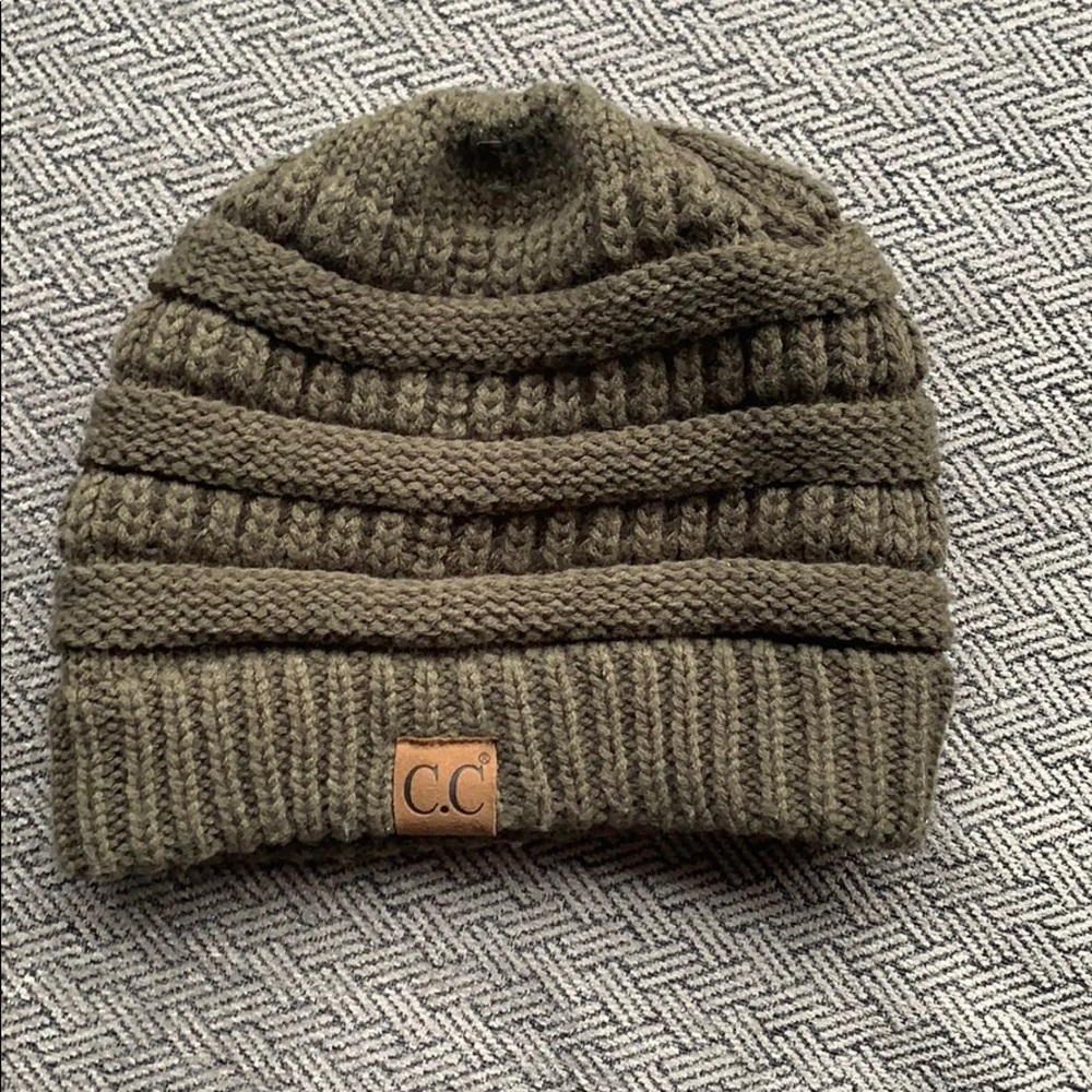 C.C. Green knitted beanie